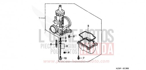 VERGASER ZUSATZBAUTEILE (SATZ) (1) CR250RW de 1998
